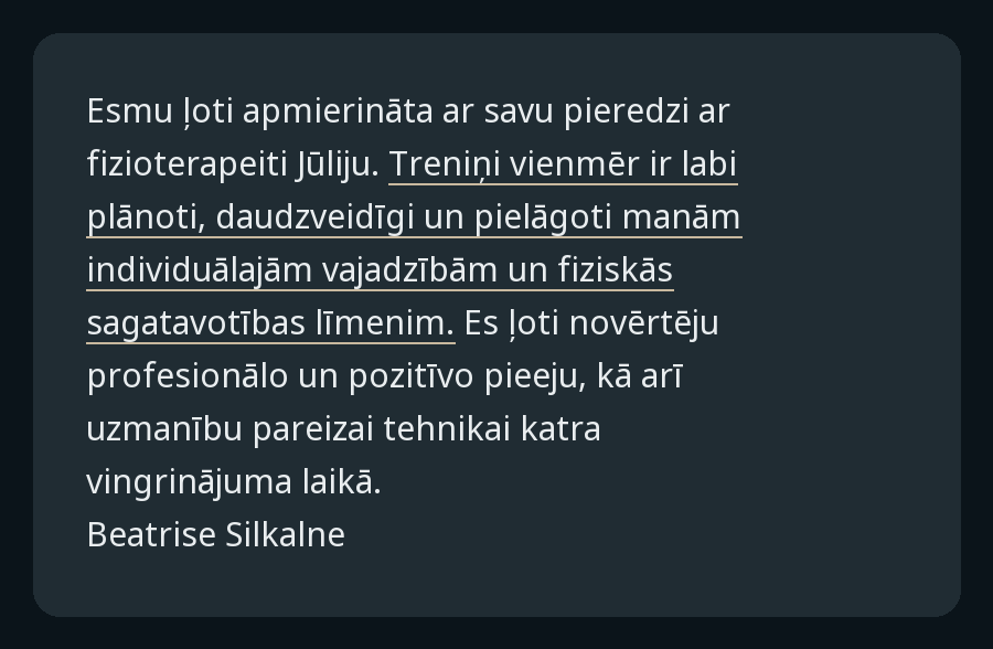 Pacientes atsauksme